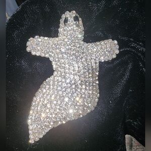 VINTAGE  RHINESTONE GHOST  BROOCH